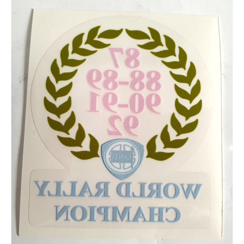 Rear window sticker World Rally Champion 87-92