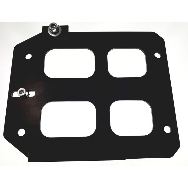Aluminium battery support tray black anodized