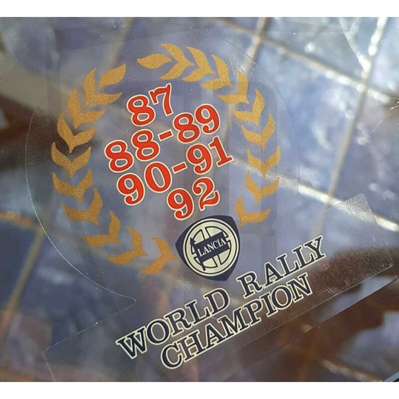 Rear window sticker World Rally Champion 87-92