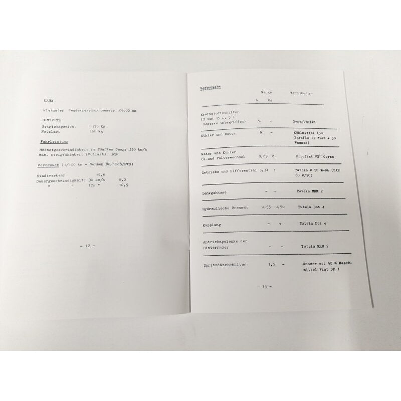User manual / Technical data Lancia 037 Rally