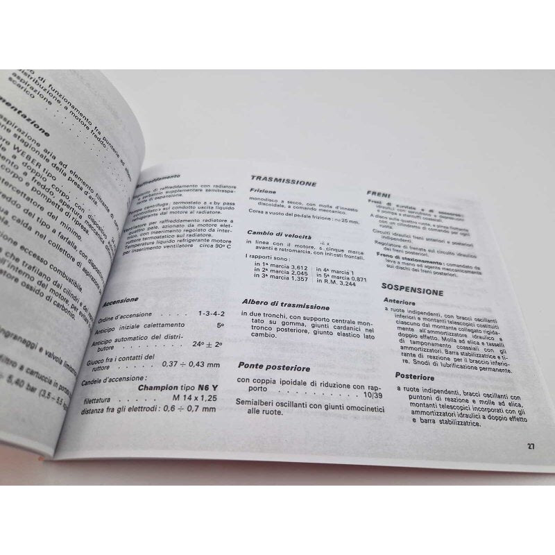 Owner's manual Fiat Abarth 131 Rally - Italian