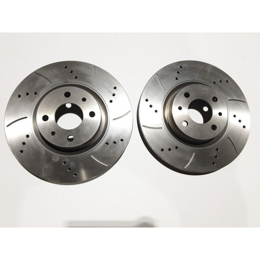 Front sports brake discs drilled & grooved Lancia Delta Integrale