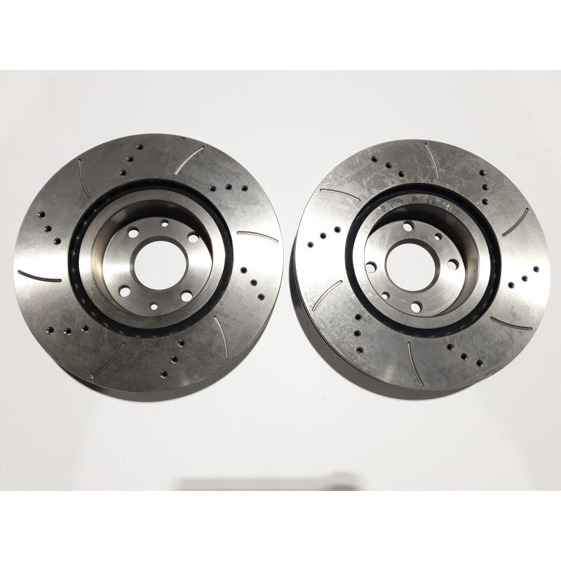 Front sports brake discs drilled & grooved Lancia Delta Integrale