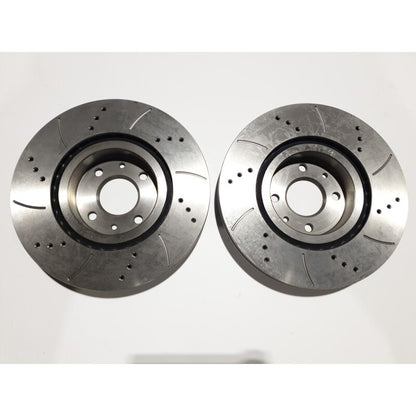 Front sports brake discs drilled & grooved Lancia Delta Integrale