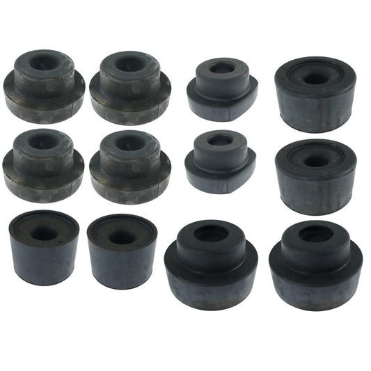 Rubber pad set for the front axle support frame
