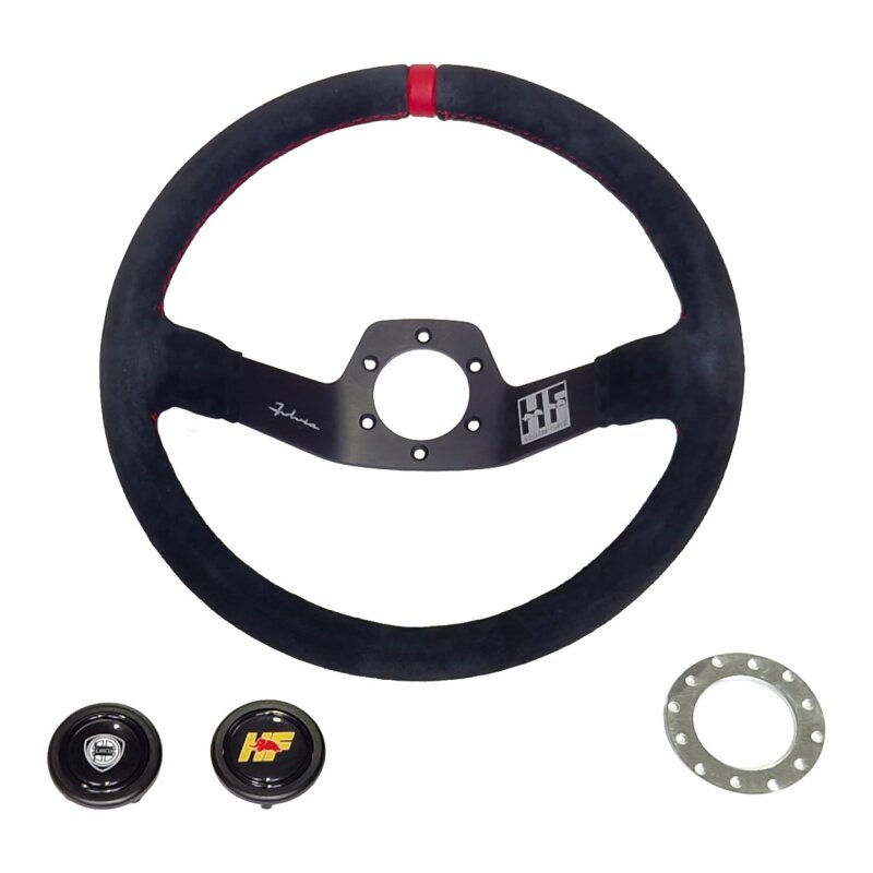 HF Steering Wheel Suede 2 Spokes 350 mm for Lancia Fulvia