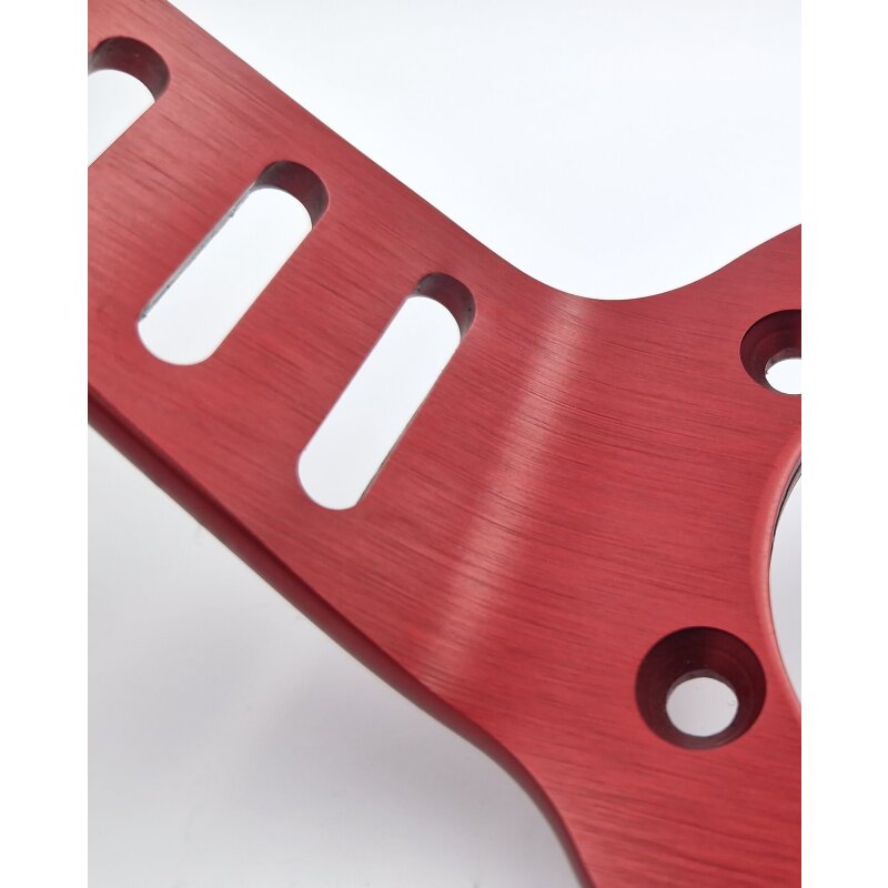 Suede steering wheel, 3 spokes, wine red, 350 mm, for Lancia Fulvia