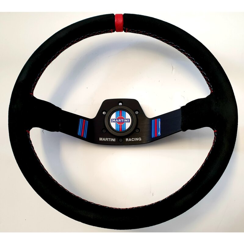 Martini Racing steering wheel suede 2 spokes 350 mm