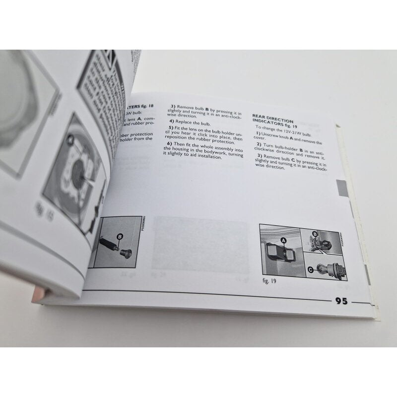 Original owner's manual for Fiat Barchetta