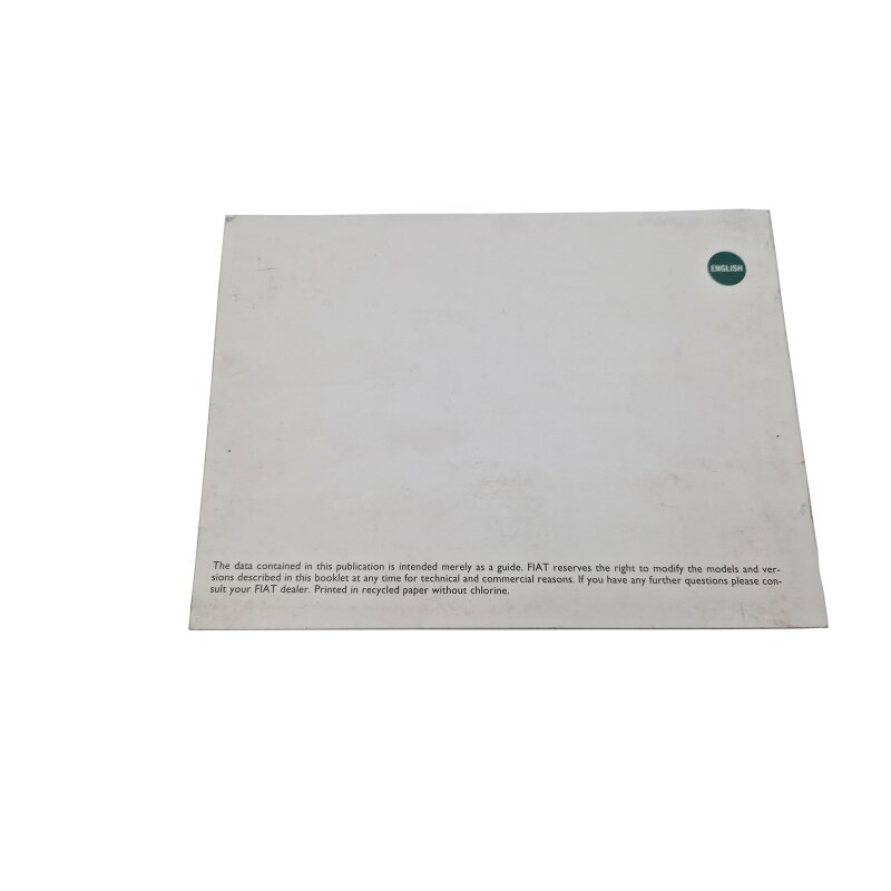 Original owner's manual for Fiat Barchetta