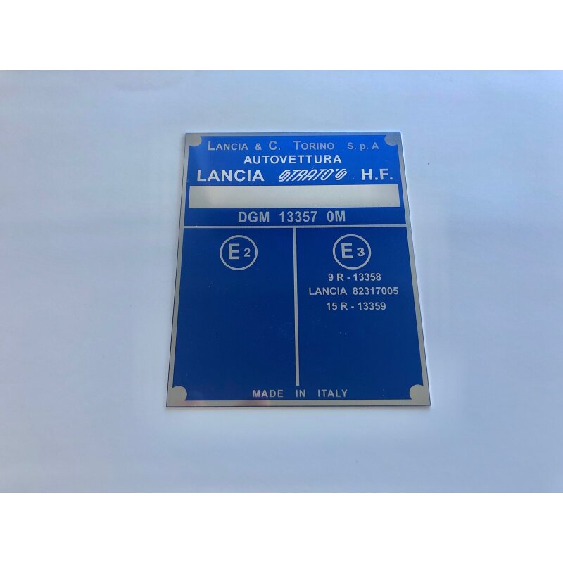 Factory type plate