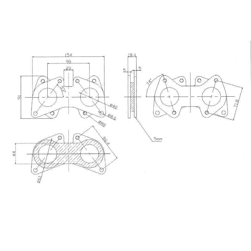 Carburetor rubber support set Fiat Ritmo ABARTH130 TC